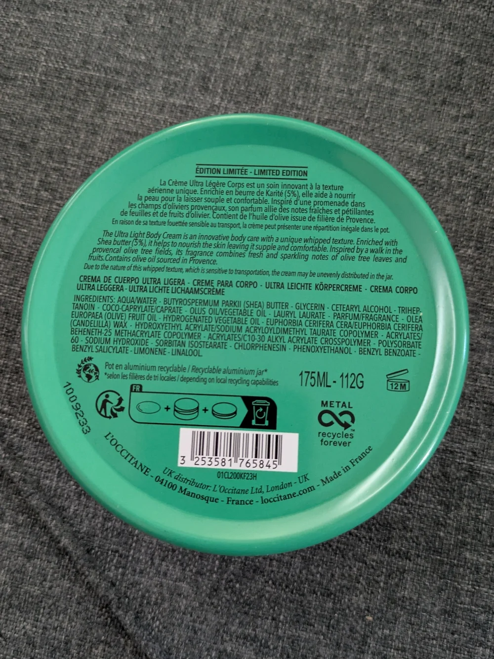 L'OCCITANE Sparkling Leaves Ultra Light Cream